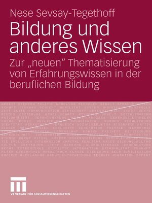 cover image of Bildung und anderes Wissen